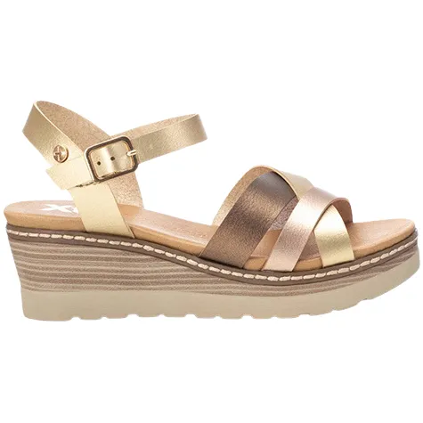 Xti Sandals<Ladies Wedge Sandals - 142853 - Gold