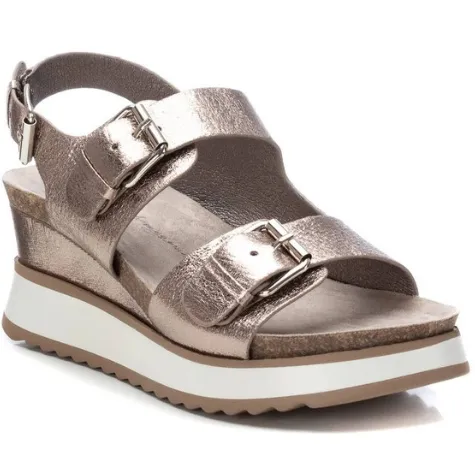 Xti Sandals<Ladies Wedge Sandals - 142883 - Pewter