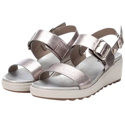 Xti Sandals<Ladies Wedge Sandals - 142702 - Silver
