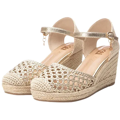 Xti Sandals<Ladies Wedge Sandals - 142893 - Gold