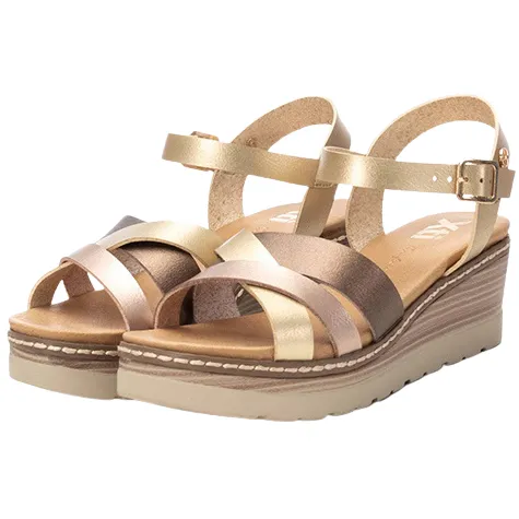 Xti Sandals<Ladies Wedge Sandals - 142853 - Gold