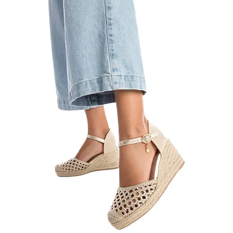 Xti Sandals<Ladies Wedge Sandals - 142893 - Gold