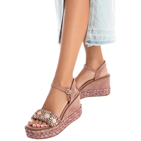 Xti Sandals<Ladies Wedge Sandals - 142320 - Black