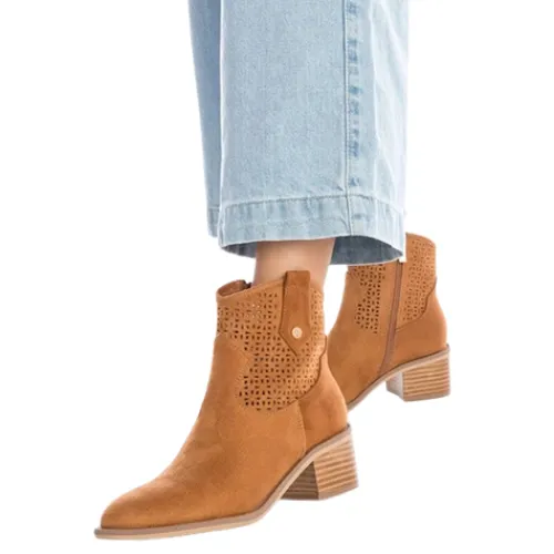Xti Boots<Ladies Western Ankle Boots - 142259 - Camel