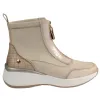 Xti Boots<Ladies Zip Wedge Trainers- 142580 - Beige