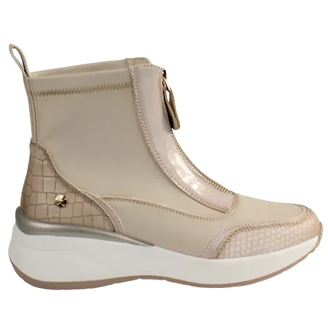 Xti Boots<Ladies Zip Wedge Trainers- 142580 - Beige