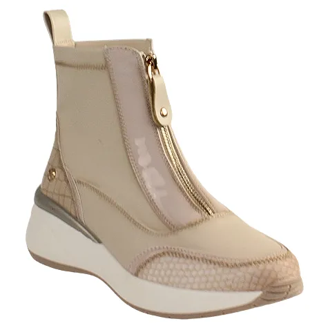 Xti Boots<Ladies Zip Wedge Trainers- 142580 - Beige