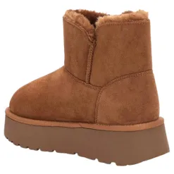 Xti Boots<Platform Fur Lined Boots- 142210 - Camel