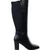 Zanni Boots<Block Heeled Knee Boots - Niseko - Navy