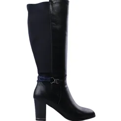 Zanni Boots<Block Heeled Knee Boots - Niseko - Navy