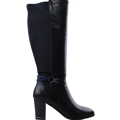 Zanni Boots<Block Heeled Knee Boots - Niseko - Navy