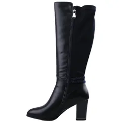 Zanni Boots<Block Heeled Knee Boots - Niseko - Navy