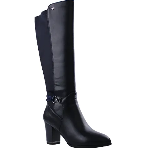 Zanni Boots<Block Heeled Knee Boots - Niseko - Navy