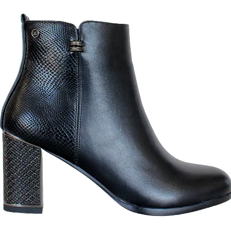 Zanni Boots<Block Heeled Ankle Boots -Hammond- Black