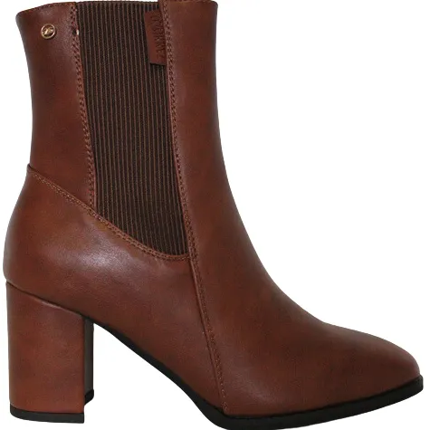 Zanni Boots<Block Heeled Ankle Boots - Sunchon - Caramel