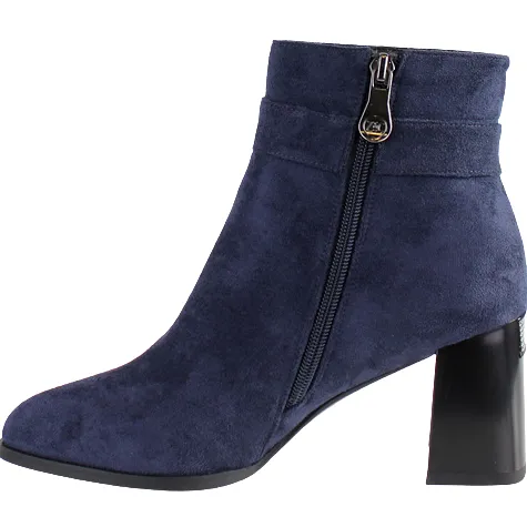 Zanni Boots<Block Heeled Ankle Boots - Guhaina -Navy Suede