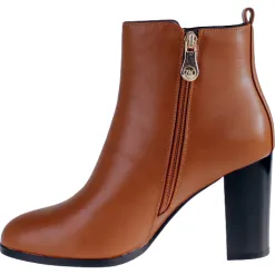 Zanni Boots<Block Heeled Ankle Boots - Tira -Tan