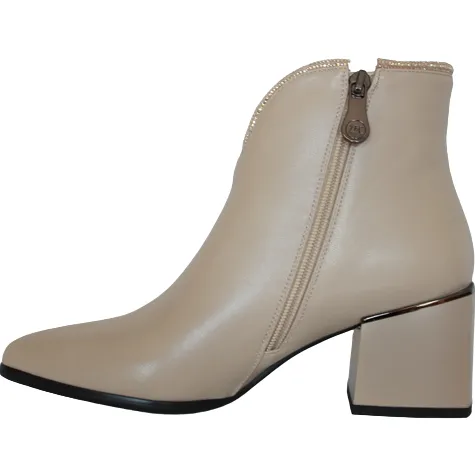 Zanni Boots<Block Heeled Ankle Boots - Aquaba - Beige