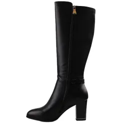 Zanni Boots<Block Heeled Knee Boots - Niseko - Black