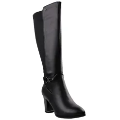 Zanni Boots<Block Heeled Knee Boots - Niseko - Black