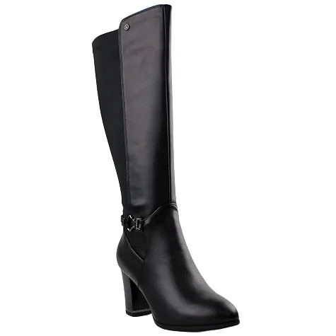 Zanni Boots<Block Heeled Knee Boots - Niseko - Black