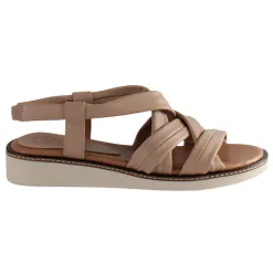 Zanni Sandals<Ladies Low Wedge Sandals - Erbil - Coffee
