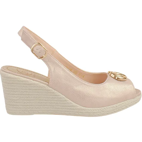 Zanni Trainers<Ladies Slingback Wedge Sandals - Duytrink One - Gold