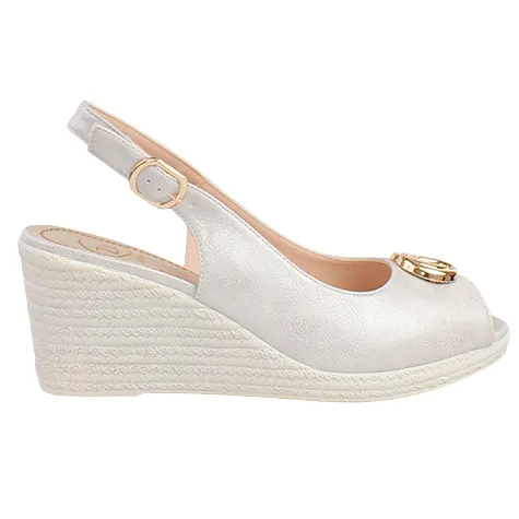 Zanni Trainers<Ladies Slingback Wedge Sandals - Duytrink One - Silver