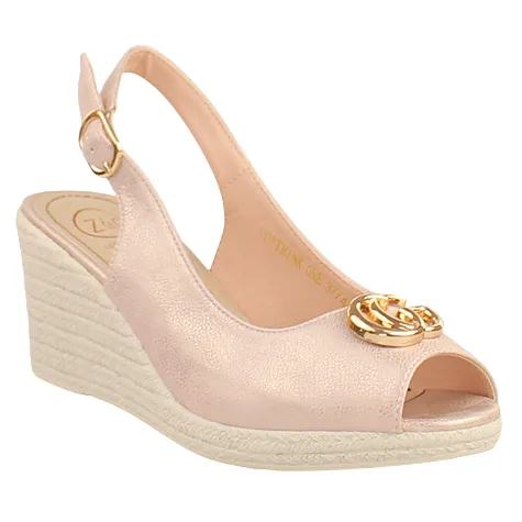Zanni Trainers<Ladies Slingback Wedge Sandals - Duytrink One - Gold
