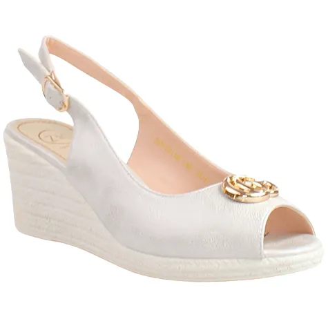 Zanni Trainers<Ladies Slingback Wedge Sandals - Duytrink One - Silver
