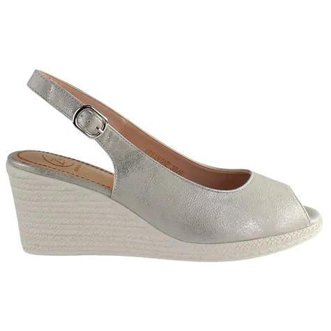 Zanni Sandals<Ladies Wedge Peep Toes -Aryan - Silver