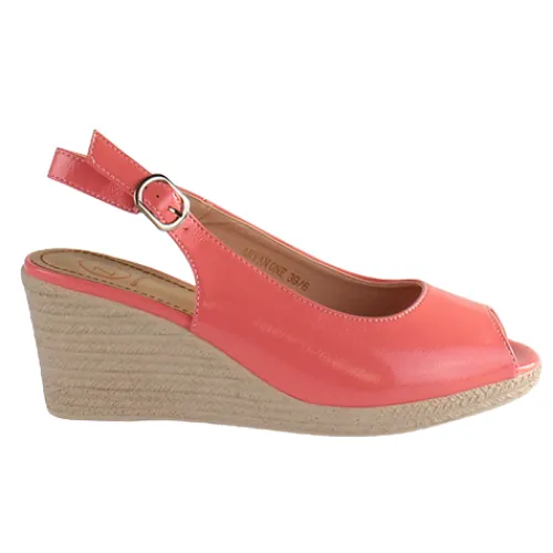 Zanni Sandals<Ladies Wedge Peep Toes - Aryan - Coral