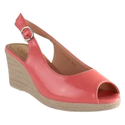 Zanni Sandals<Ladies Wedge Peep Toes - Aryan - Coral