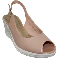 Zanni Sandals<Wedge Peep Toes - Aryan - Beige Patent